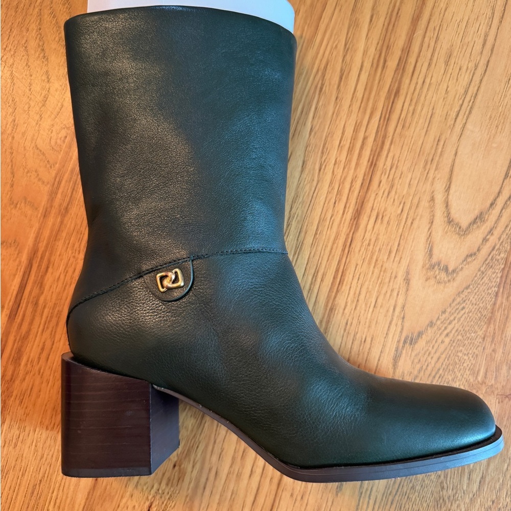 AEROSOLES Women's Dark Olive Green Heeled Boots- Style- ORO. - Picture 7 of 8